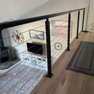 Metal Wire Rope Stainless Balcony Deck Posts Terrace Balustrade Cable Railing System