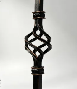 Metal Wrought Iron Baluster with Floral Design Indoor Outdoor Railing Post for Balcony and Stairs