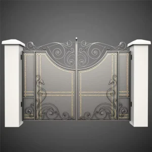 Metal Wrought Iron Fence Gate, Steel, Second-Hand