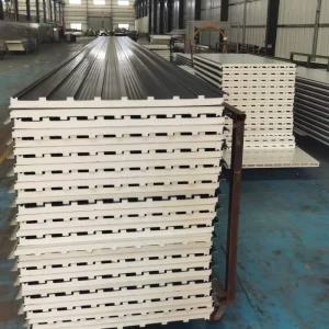Metallic Grey Coffee Color Great Wall Sandwich Panel PU Insulated Metal Siding for Luxury Modular House Facade Decoration