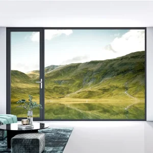 Metallic Silver Gray Windows Outward Push Aluminium Casement Windows