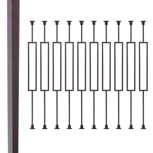 Mid Century Modern Indoor Wrought Iron Staircase Railing Metal Balustrades Stainless Steel