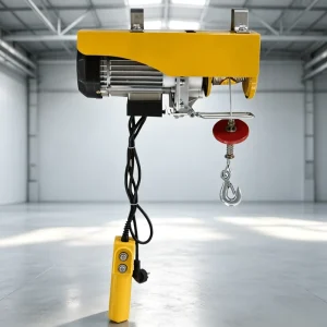 Mini Electric Wire Rope Hoist 500kg 220V with Wireless Remote Control Lifting for Warehouse Garage Construction
