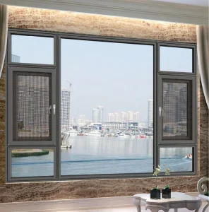 Minimalist Design Corrosion Resistant Aluminum Casement Windows Thermal Break Laminated Safety Tempered for Kitchen Bathroom