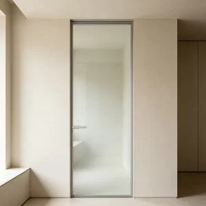 Minimalist Slim Frame Low E Glass UV Blocking Thermal Insulation Villa Interior Aluminum Glass Casement Door