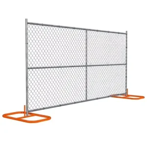 Mobile Event Chain Link Fence Temporary Pool Fence 1.8 X 2.4 Low Carbon Steel Wire Hot Dip 3D Modeling