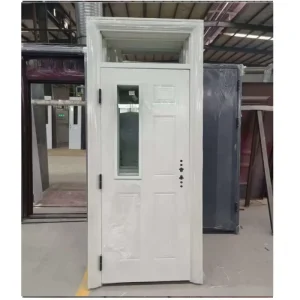 Moden House White Steel Interior Doors Metal Door With Aluminum Decoration 13 Lock Points