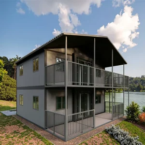 Modern 20 Feet Two Story Fully Furnished Prefab Shipping Container House Flat Pack Sandwich Panel Design for Office School Mall