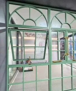 Modern Aluminum Alloy Swing Window with Tempered Glass Magnetic Screen Stainless Steel Netting for Villa