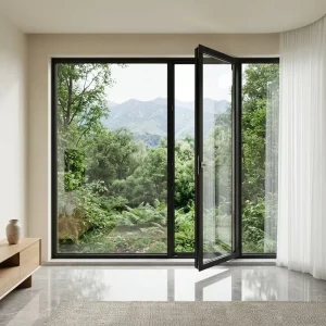 Modern Aluminum Alloy Thermal Break Casement Window Large Glass Design and Stainless Steel Mosquito Net for Villa