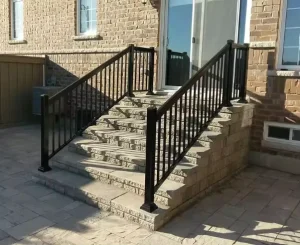 Modern Aluminum Balcony Deck & Staircase Railing Floor Mounted Rust Resistant Customizable Indoor Outdoor Use