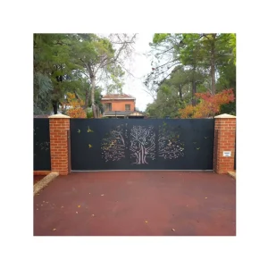 Modern Aluminum Driveway Gate for Home and Garden