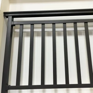 Modern Aluminum Handrail for Stairs and Balcony Outdoor Rust Resistant Matt Black Finish with Square Bar Railing Post