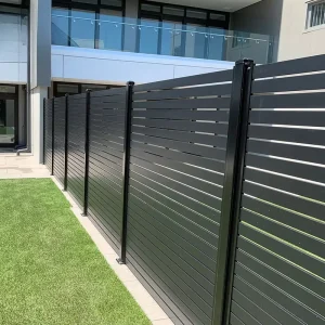 Modern Aluminum Metal Modular Fences DIY Horizontal Yard Privacy Slat Fencing Panels for Outdoor Garden Fence