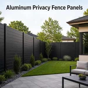 Modern Aluminum Privacy Fence Panels Powder-Coated UV-Protected Rustproof Backyard Enclosure