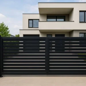 Modern Aluminum Wrought Iron Style Swing Gate 6 Feet Powder Coated for Farm Garden HC2175