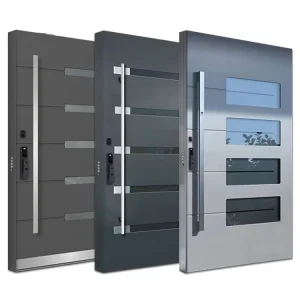 Modern American Black House Exterior Security Stainless Steel Pivot Front Entry Doors
