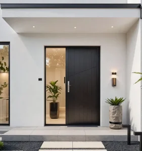 Modern American Design Entrance Exterior Bulletproof Security Metal Stainless Steel Front Pivot Door for Homes