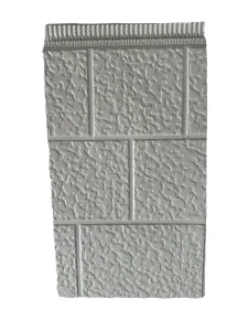 Modern Antique Tile Texture Insulated Metal Siding Panel PU Core Metal Carved Sandwich Panel Villa Prefab House Exterior Wall