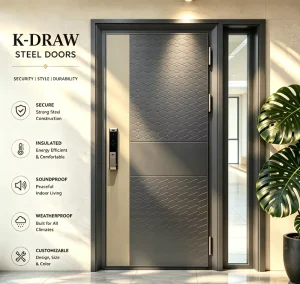 Modern Architectural Entrance Door Custom Stainless Steel Metal Door for Residential Villa Projects