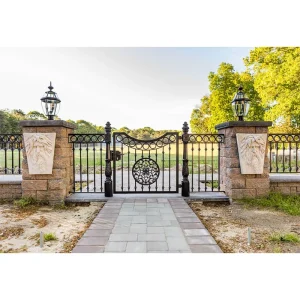 Modern Automatic Swing Heavy Duty High Security Cast Iron Wrought Iron Gate