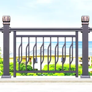 Modern Black Metal Stair Aluminum Balcony Railing System for Villas Decorative Deck Railing