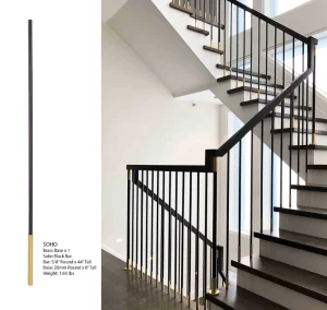 Modern Brass Iron Baluster Sleeve for Stair Railings 5/8″ Fit Ornamentation Lifetime Warranty Multi-Color Options