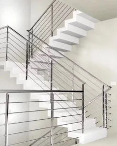 Modern Brushed Stainless Steel Balcony Stair Railing System Easy Installation for Apartments Hotels Villas Malls Hospitals