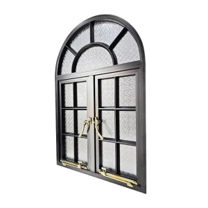 Modern Custom Arched Aluminum Alloy Horizontal Casement Windows with Fiberglass Screen Swing Open Glazing Black Heat Insulation
