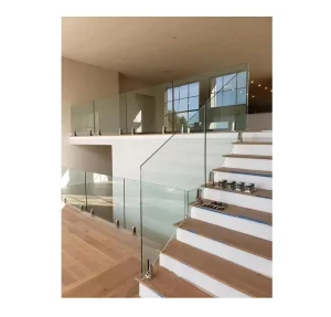 Modern Custom Glass Stainless Steel Railing Handrail Spigot Safety Tempered Glass Baluster Stair Balcony Villa Garden Outdoor