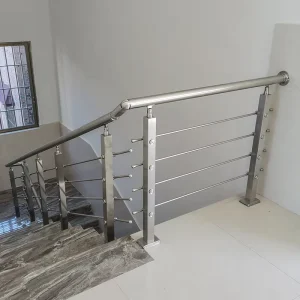 Modern DIY Outdoor Household 304 Stainless Steel Column Stair Handrail Balcony Guardrail Durable Glass Balustrade Pool