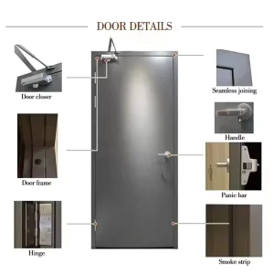 Modern Design 30min Fireproof Steel Metal Door Rated Steel Manufacturer supplier Sale Standard Certified Security Door