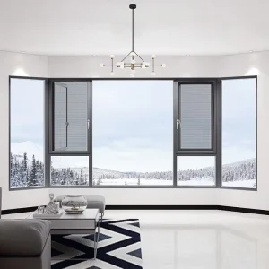 Modern Design Aluminum Casement Windows with Thermal Break System Double Glazing Soundproof Swing Windows for Villa