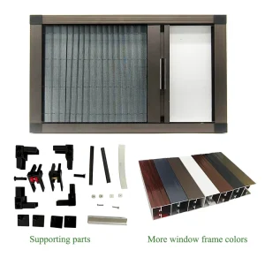 Modern Design Aluminum Window Screen Pleated Mesh Fiberglass Aluminium Mosquito Net Door Fly Insect Screen Window Accessories