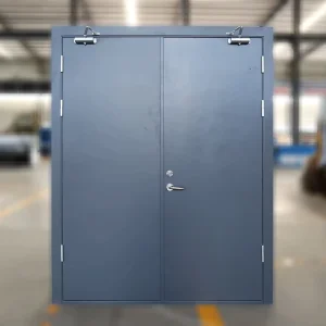 Modern Design Double Door Swing Metal Exterior Steel Hospital Doors with UL Certificate 90mins Fire Rated