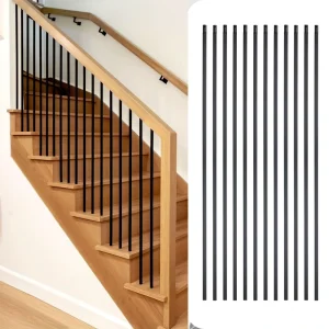 Modern Design High Quality Simple Indoor Decorative Iron Black Stainless Steel Railing Metal Balustrade Stairs