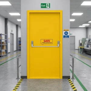 Modern Design Hollow Metal Steel Finished Surface Side Opening Fire Door for Workshop Fire Prevention
