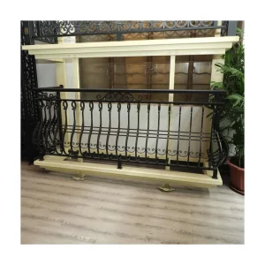 Modern Design Iron Balcony Railing for Outdoor Stairs Easy to Install Wrought Iron Railing