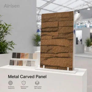 Modern Design Metal Sandwich Panels Prefab Villa Exterior Wall 3D Decorative Carved Design Water Fire Resistant Eco Friendly