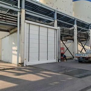 Modern Design PVC Flexible Foldable Remote Control Well Sealed Stacker Doors Aluminum Alloy Warehouse Exterior Outdoor