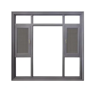 Modern Design Single Hung Swing Style Aluminium Alloy Casement Windows Stainless Steel Screen Netting Glass Vertical Thermal