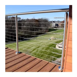 Modern Design Stainless Balcony Deck Rail Railing Balustrade Security System for Stairs Flooring Handrail