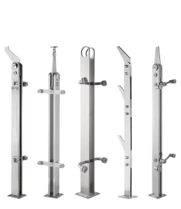Modern Design Stainless Steel Metal Staircase Balustrade Glass Post Balcony Railing Balusters Post Column Pillar for Indoor Use