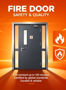 Modern Design Steel Fire Rated Door Emergency Fire Door for Hospital School Builging