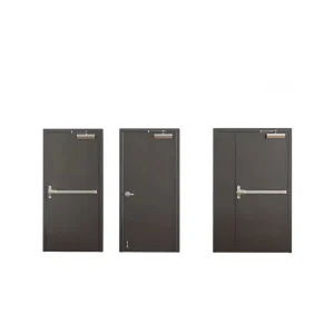 Modern Design Steel Fire Rated Doors High Strengthened Single leaf Fireproof Doors For Interior Workshop Use Finished Surface