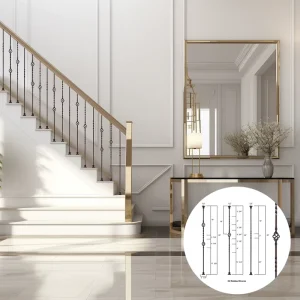 Modern Design Terrace Baluster and Staircase Steel Tubular Railing Stainless Steel and Iron Metal Material