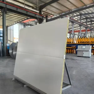 Modern Eco-Friendly Insulated Metal Panels 50/75/100mm Rock Wool Fireproof Wall Panels Easy Install 5 Year Warranty for Building