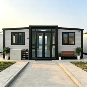 Modern Expandable Container Room With Large Glass Windows and Quick Assembly Design for Site Office and Temporary Living Unit