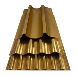Modern Fireproof ECO Friendly Waterproof Anodized Gold Aluminum Great Wall Panels with Wave Design for Home Decor Advertising
