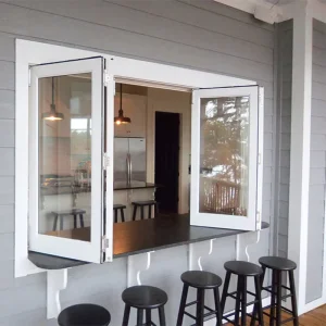 Modern Folding Design Aluminum Window with Stainless Steel Screen Thermal Insulation Sliding Window for Villa Balcony Home